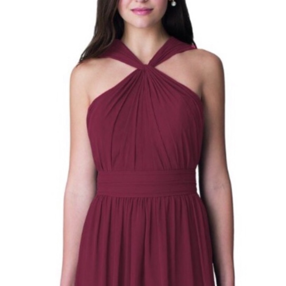 Bill Levkoff 1274 Chiffon Bridesmaid Dress- Wine